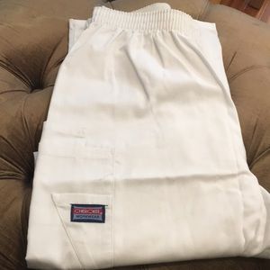 White scrub pants